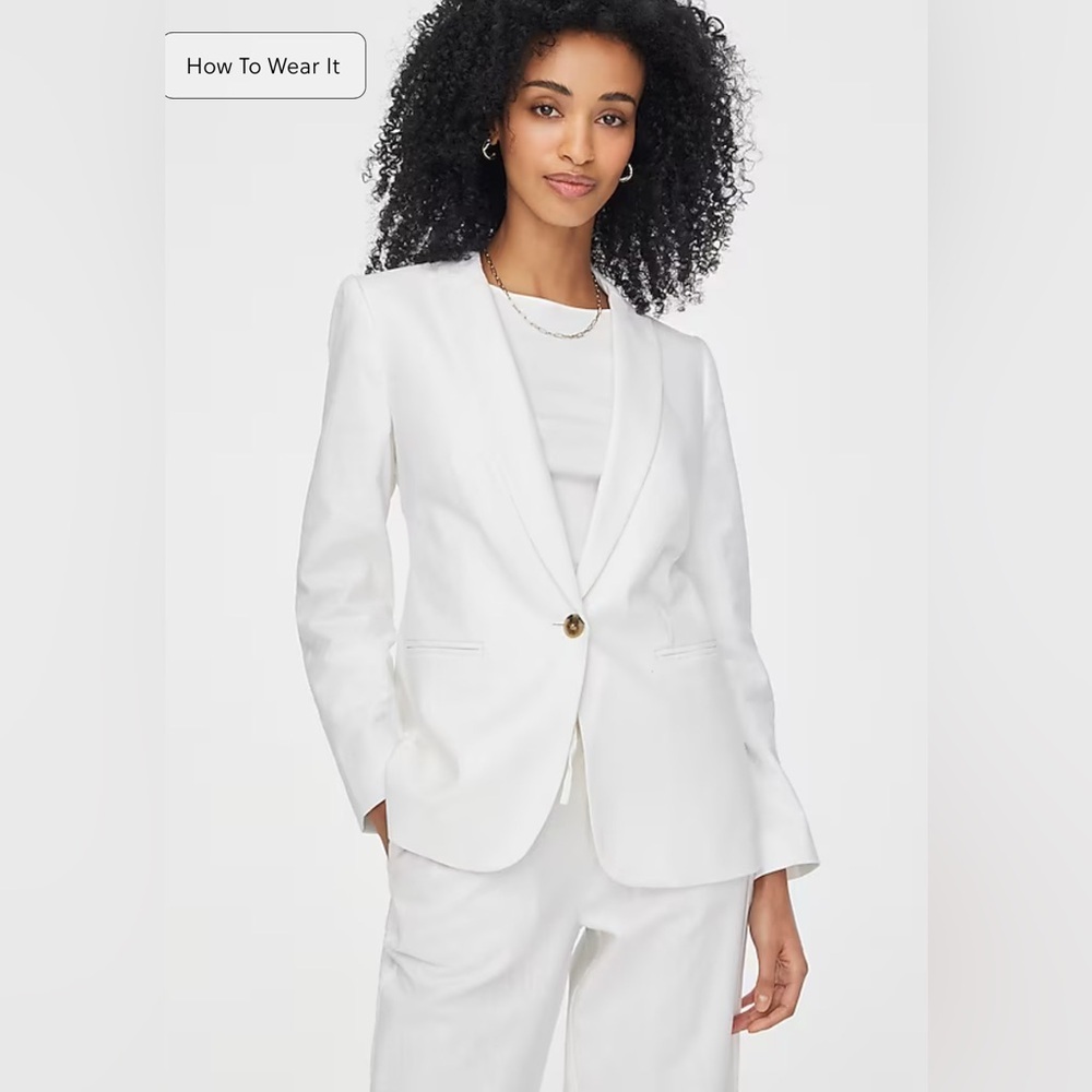 J. Crew White Linen-blend Holland Blazer
Size 00